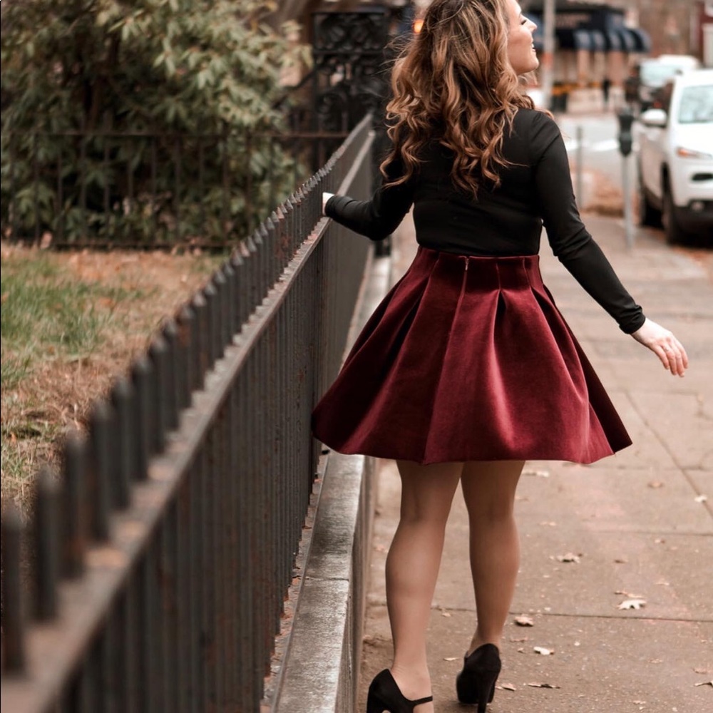 Lauren Conrad Runway Collection Maroon Skirt